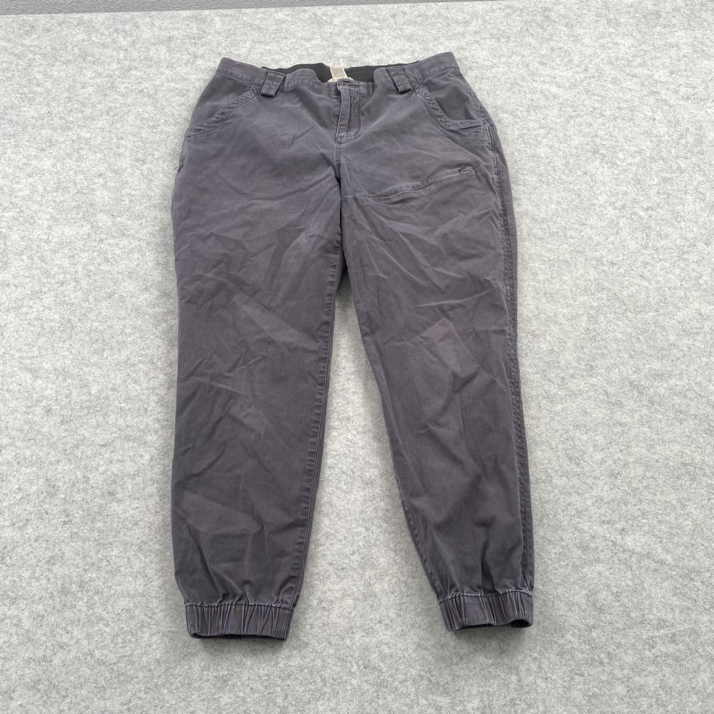 Duluth Trading Co Jogger Pants Womens 12 (33x24) Gray Elastic Cuff Stretch